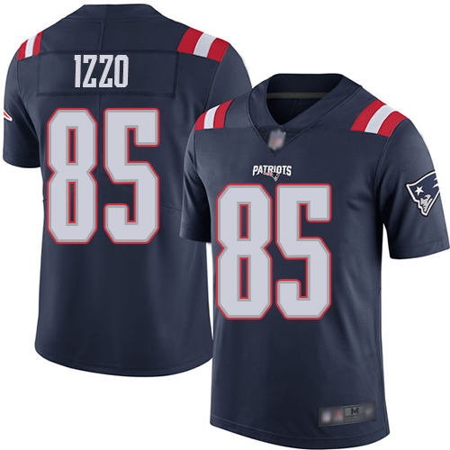 New England Patriots Football #85 Rush Vapor Untouchable Limited Navy Blue Men Ryan Izzo NFL Jersey